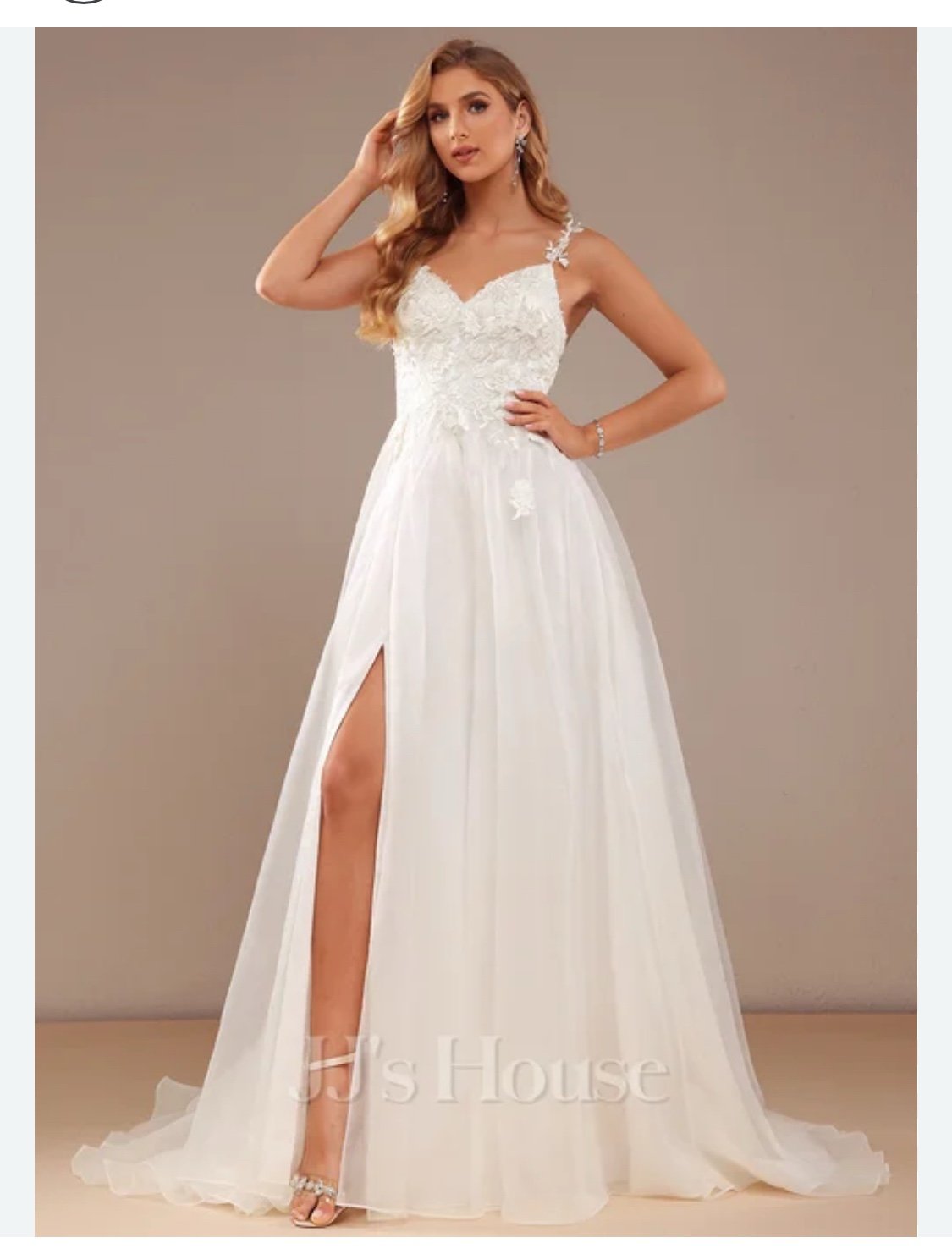 Wedding Dress New with Tags Size 0-2 Princess V-Neck Court Train Lace Organza