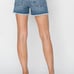 RISEN Stepped Waist Frayed Denim Shorts