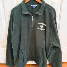 Vintage Champion Oregon Ducks Fleece Sweatshirt Mens XL Green 1/4 Zip Pullover