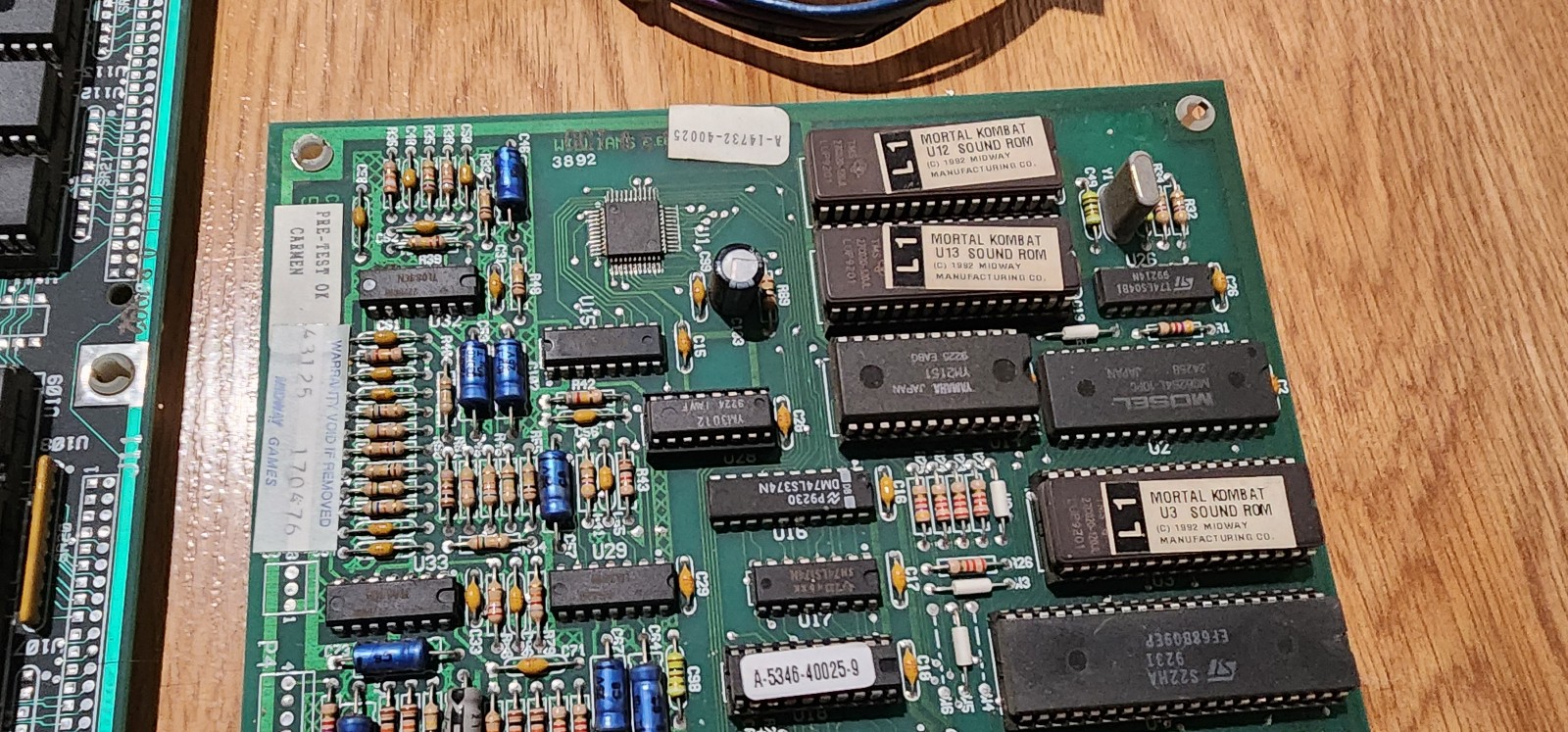 Mortal Kombat Arcade PCB Board - detail