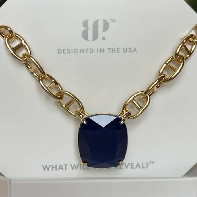 Bomb party OG necklace LILLIANS FAVORITE sapphire fused with genuine quartz gold