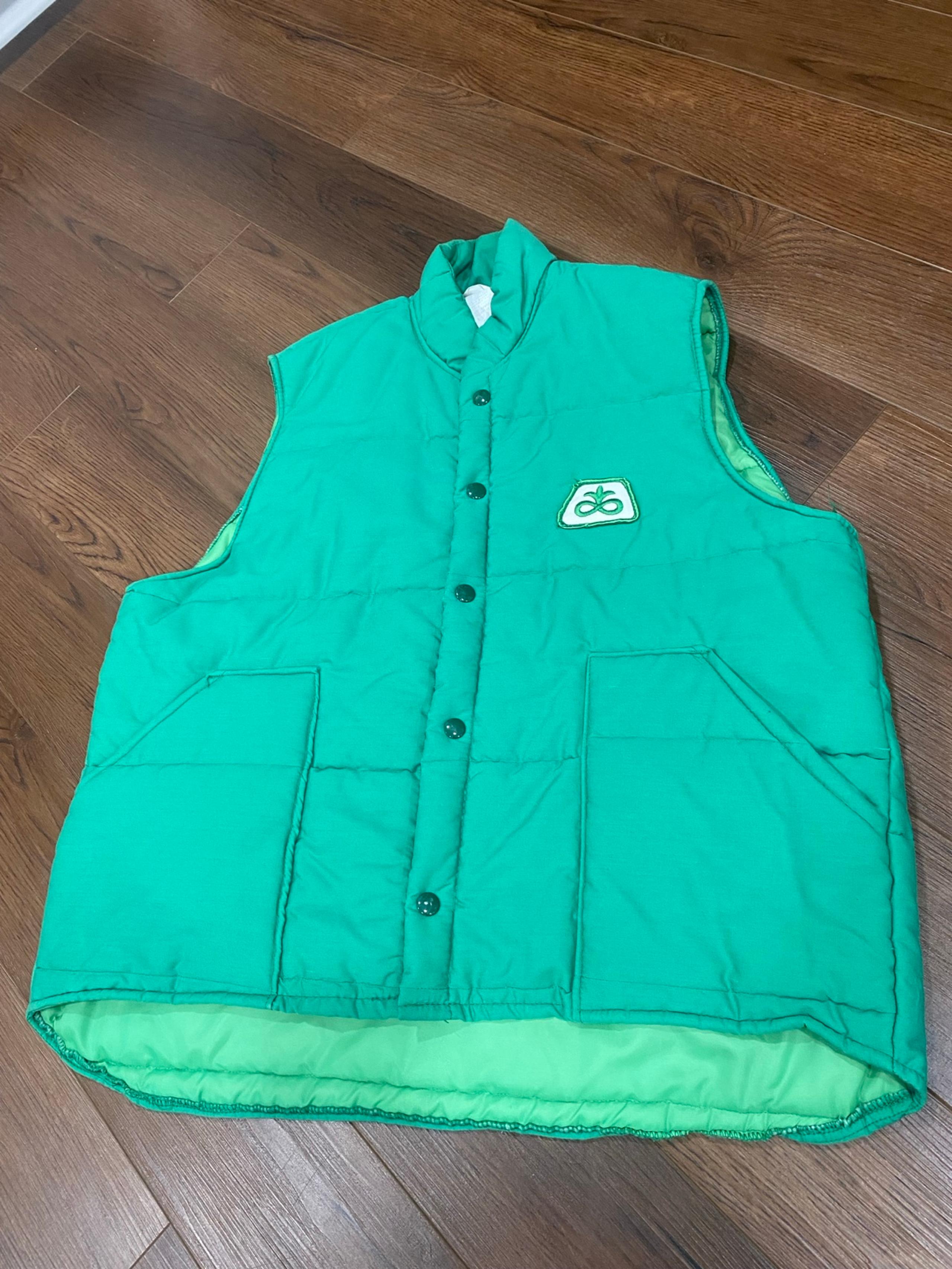 Vintage Pioneer Puffer Vest - Green - Men’s Large