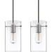 2 Pack 5.5 Clear Glass Modern Kitchen Island Pendant Light Brushed Nickel Finis