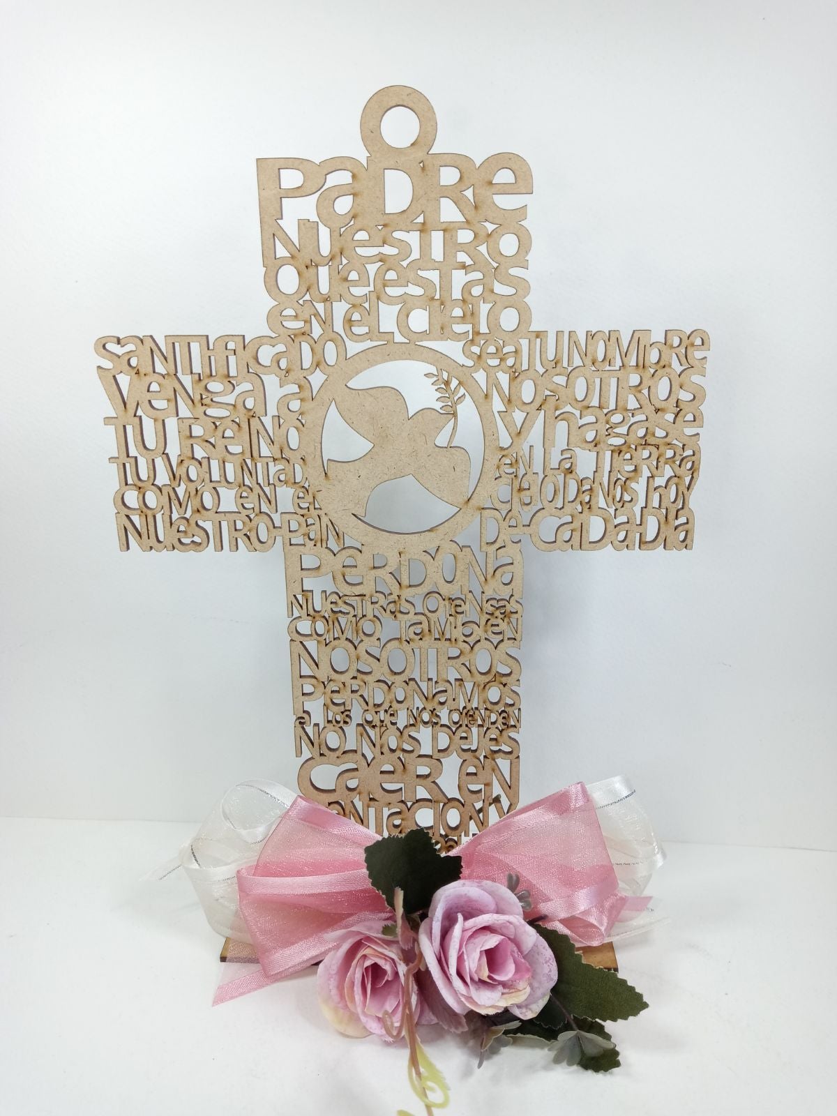 Our Father Cross First Holy Communion party favors. Baptism Cross Holy Spirit
