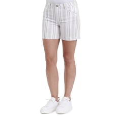Women’s Democracy Shorts Womens 12 Cream Striped Ab Solution Denim Jean Stretch