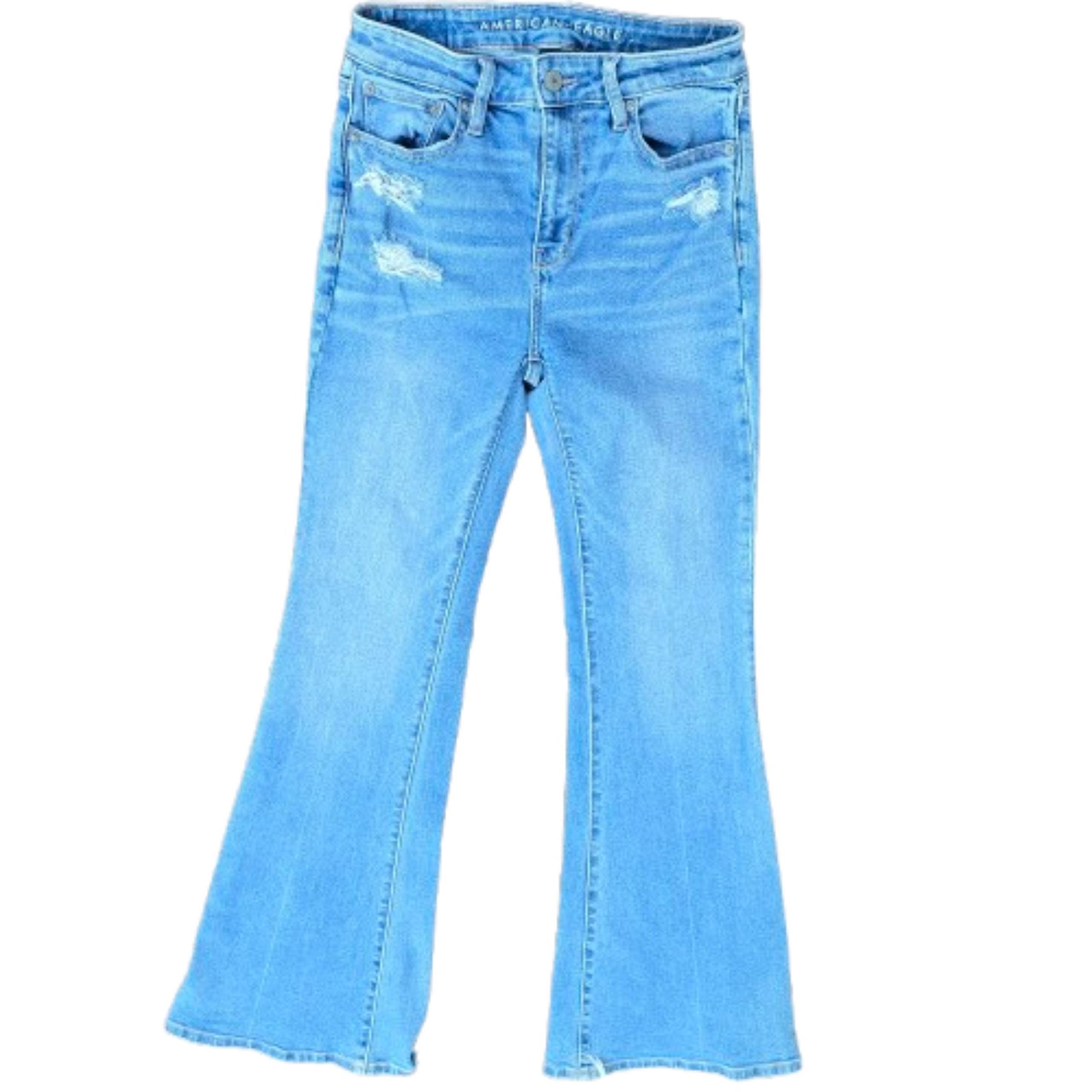 American Eagle Women's Blue Flared Jeans Sz 0