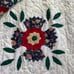 Vintage handmade hand pieced scalloped edge quilt throw blanket and pillow sham