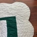 Vintage handmade hand pieced scalloped edge quilt throw blanket and pillow sham