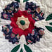 Vintage handmade hand pieced scalloped edge quilt throw blanket and pillow sham
