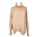 French Connection Vacara Wool Blend Oversized Turtleneck Sweater Tan Beige Large