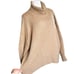 French Connection Vacara Wool Blend Oversized Turtleneck Sweater Tan Beige Large
