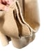 French Connection Vacara Wool Blend Oversized Turtleneck Sweater Tan Beige Large