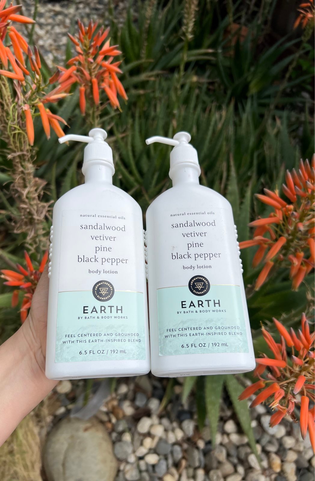 2x Bath and Body Works Aromatherapy Earth Lotion Elements collection
