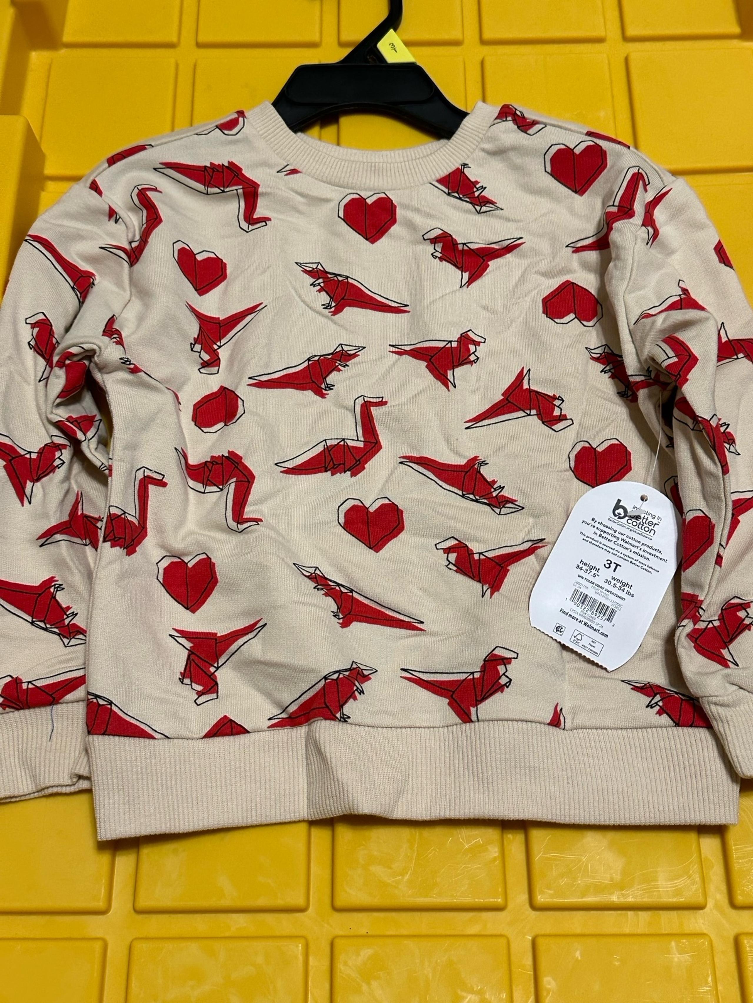 New Boys Size 3T Dino Valentine sweatshirt
