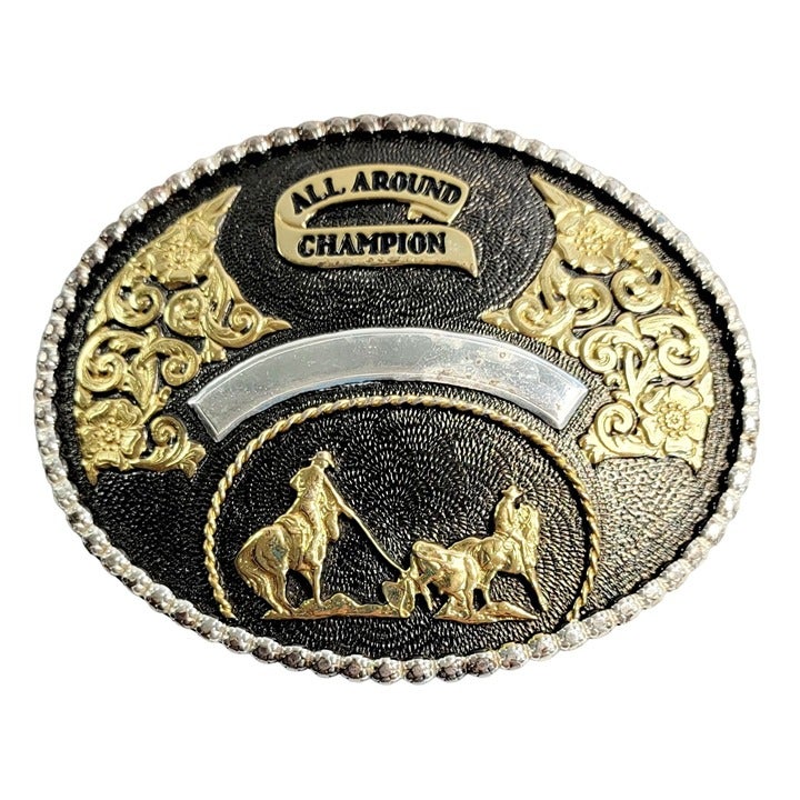 Montana Silversmiths All Around Champion Rodeo Belt Buckle Calf Roping