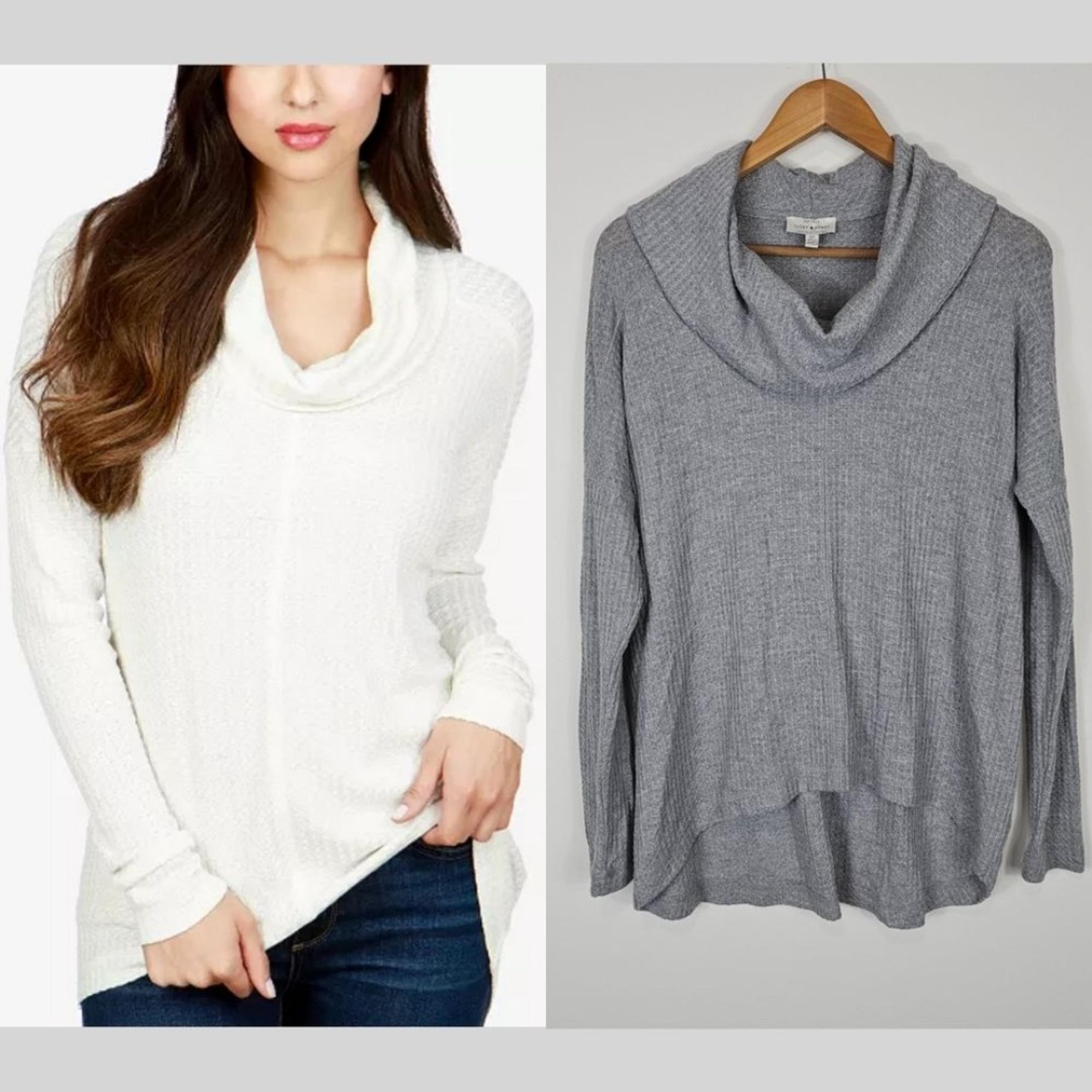 Lucky Brand Grey Cowl Neck Thermal Top Small