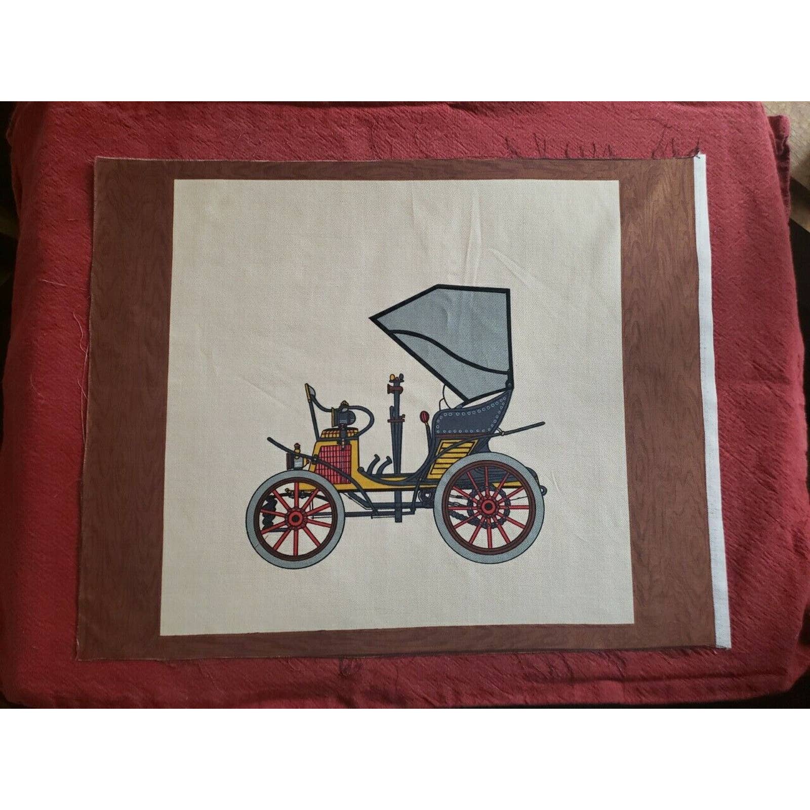 5 Vintage Artwork By Pago Panels Engine Vehicle Linen 12 x15