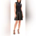 Natori Size 14 Black Sleeveless Jewel Neck Above the Knee Fit & Flare Dress