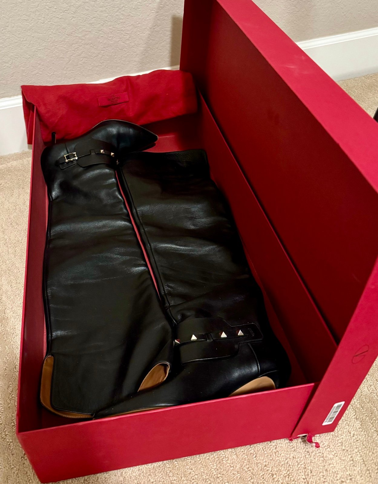 Valentino Garavani Rockstud Over the Knee Boot, Size 37