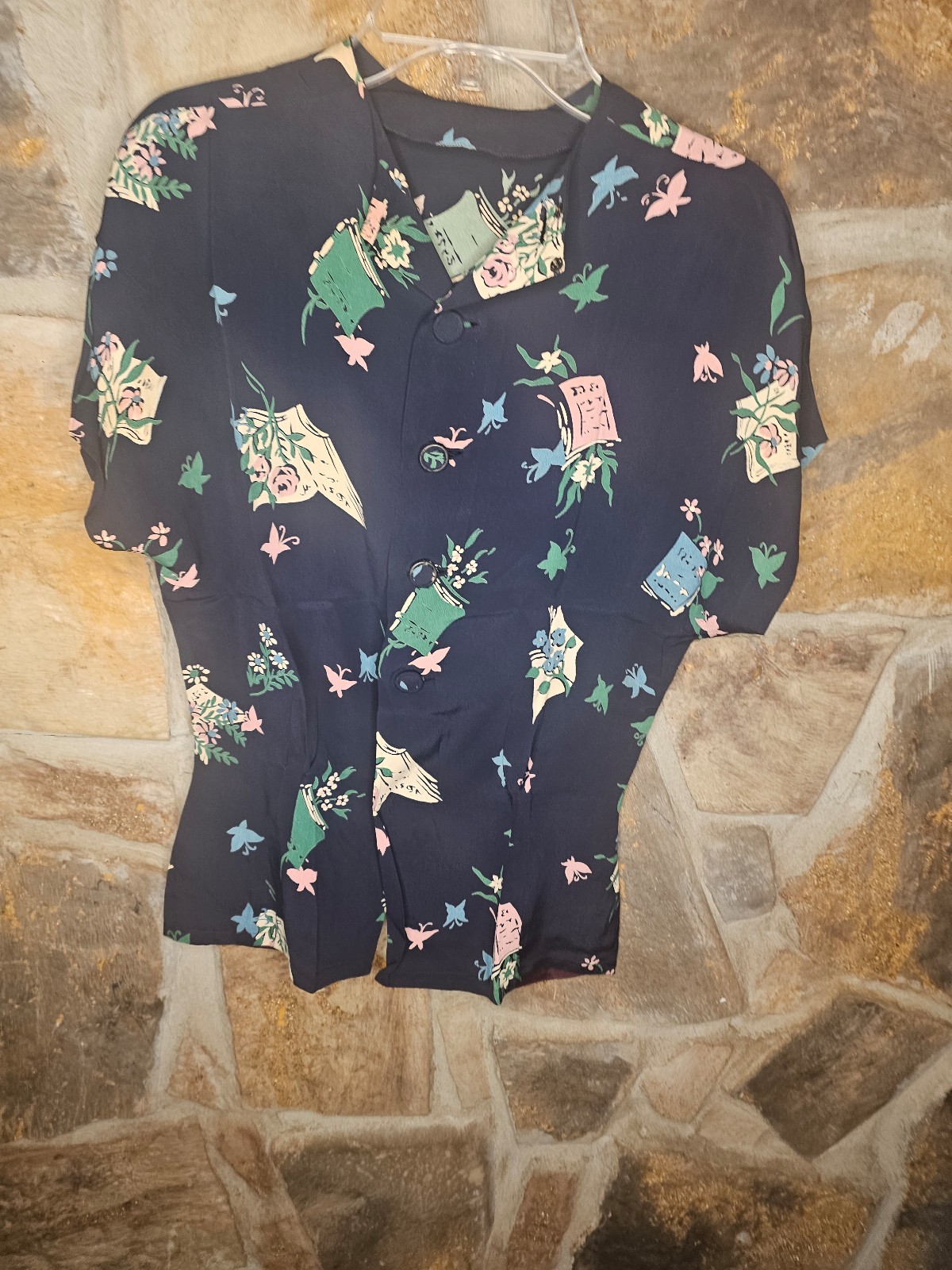 1940's Martha weathered handmade blouse