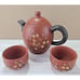 Yixing Zisha Chinese Authentic Handmade Blossom Designs Clay Teapot with Two Cup