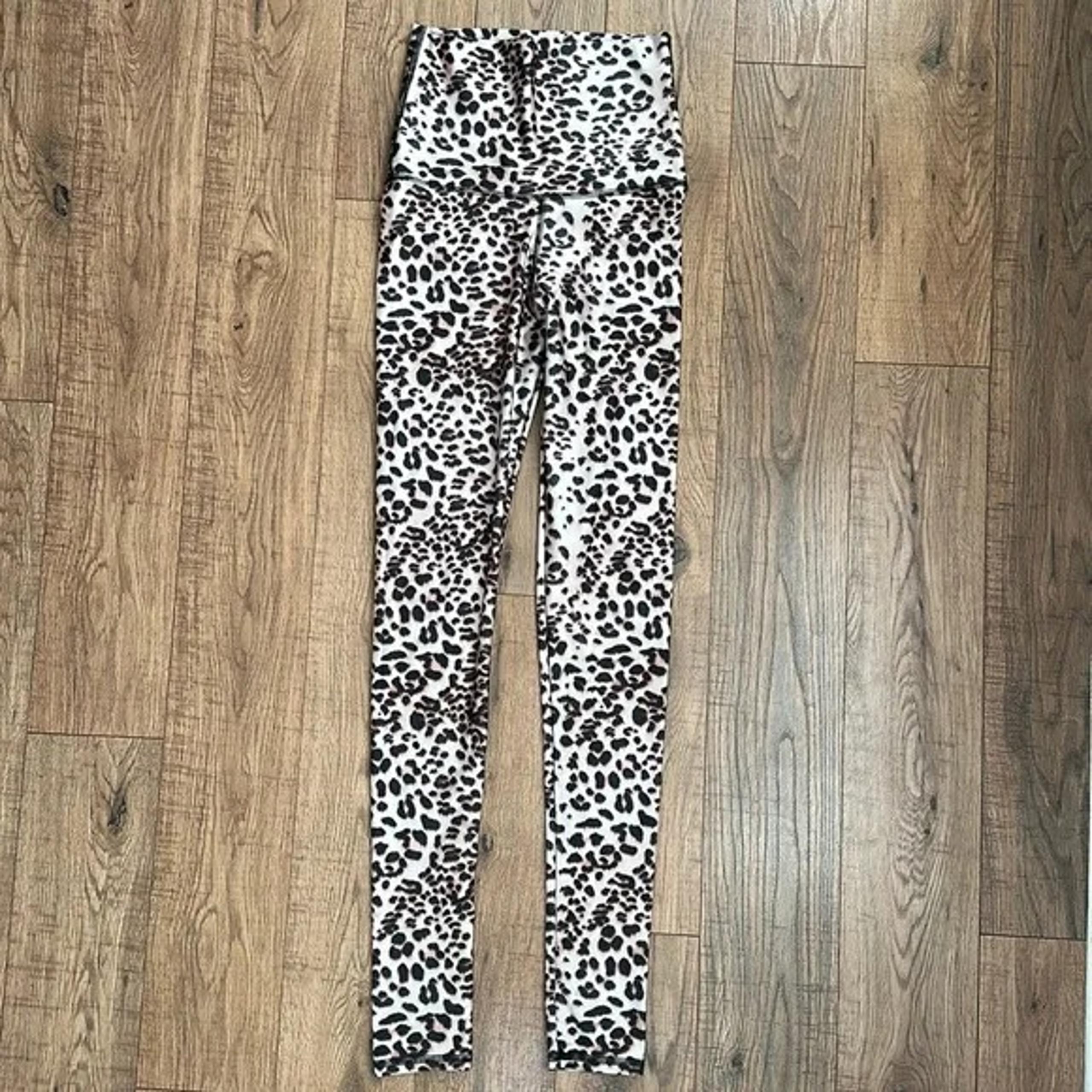 Emily Hsu Designs Black Brown White Animal Print High Rise Leggings Women Small