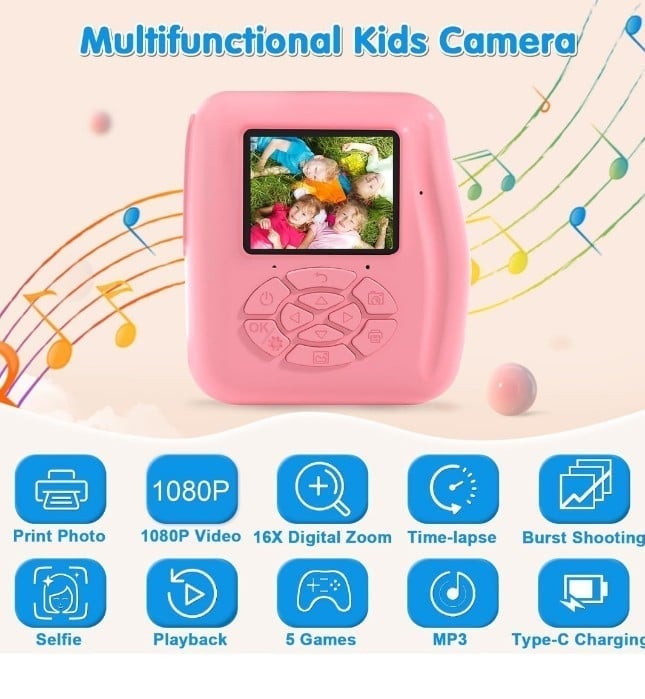 Children print camera pink 32gb