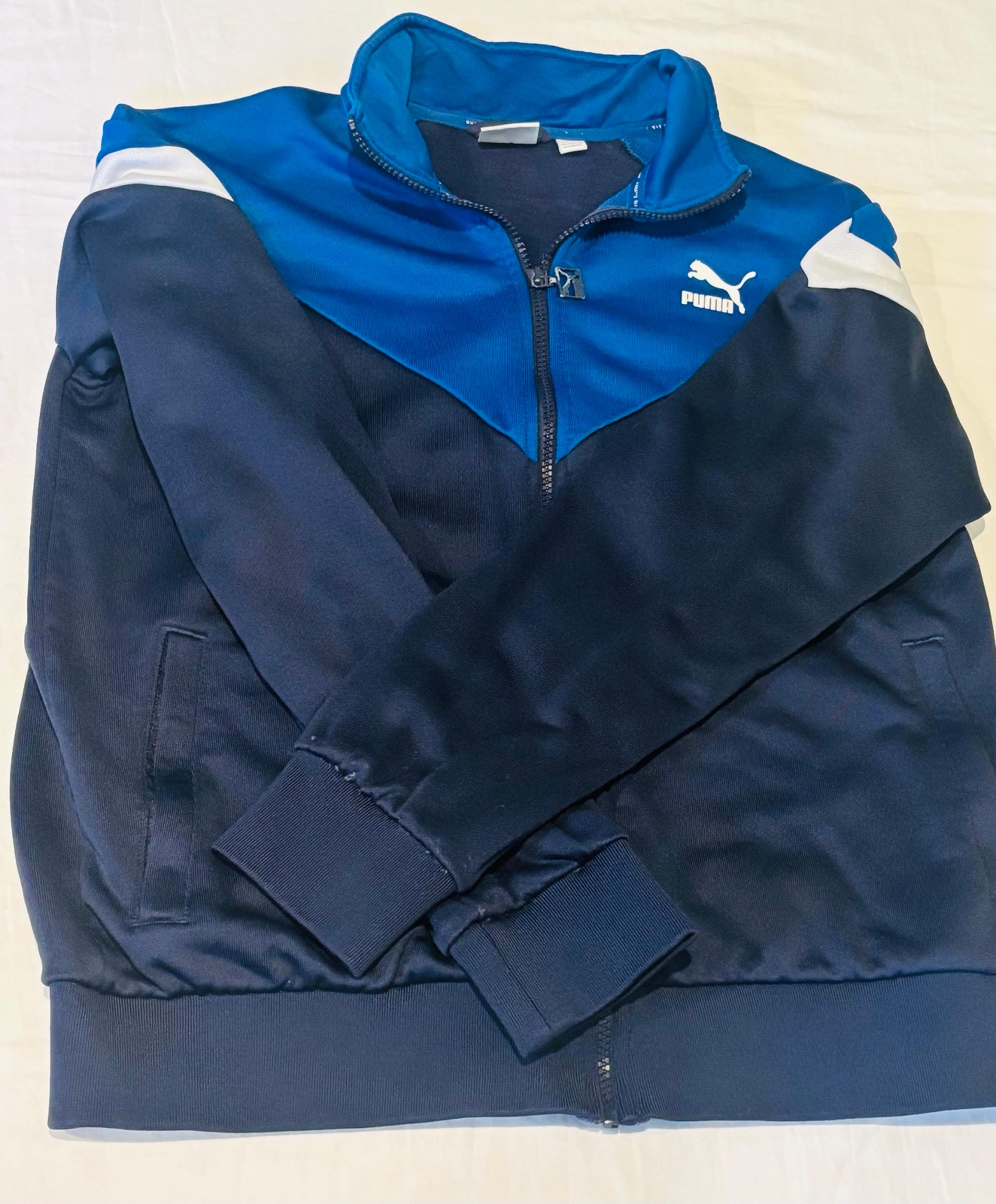 PUMA Men's Iconic MCS Track Jacket Size Medium Blue Color