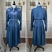 Vintage 80s 90s Urban Cowgirl Together! Country Denim Lace Dress Midi L
