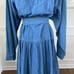Vintage 80s 90s Urban Cowgirl Together! Country Denim Lace Dress Midi L