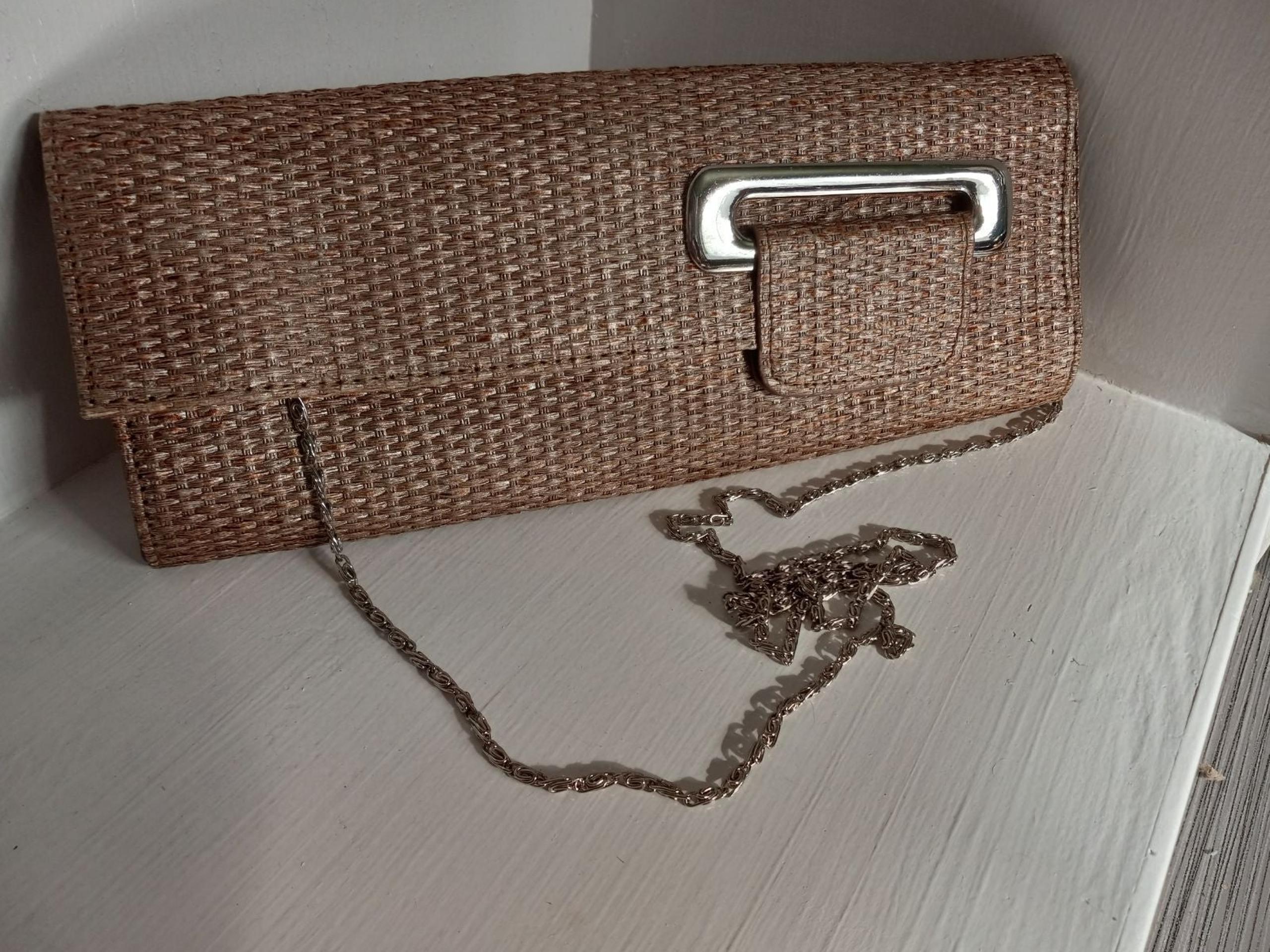 Vintage Big Buddha Straw/Wicker Clutch