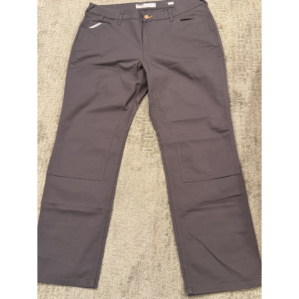 Ariat 34R Perfect Rise Straight Double Knee Rebar Gray Pants (Z)