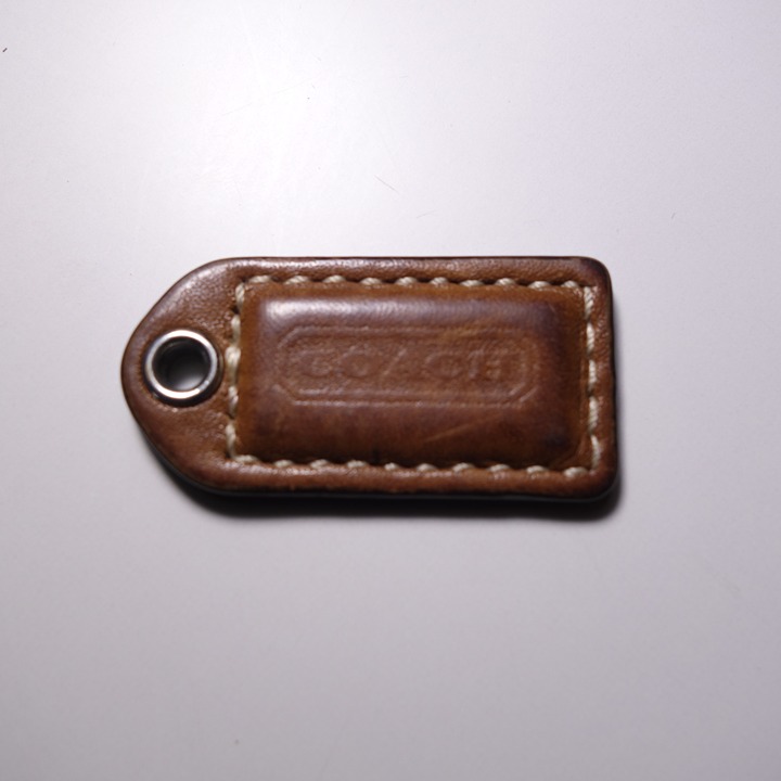 Coach Embossed Replacement Brown Leather Charm