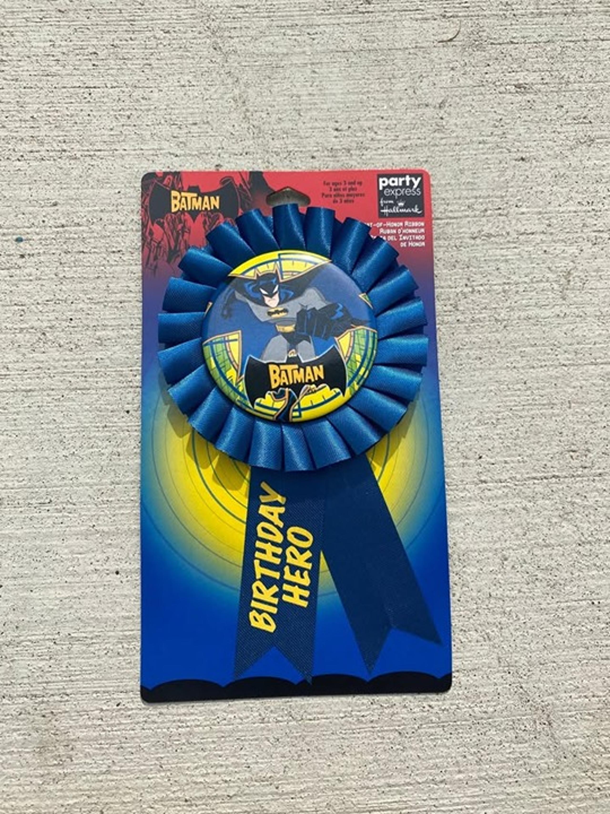 Batman birthday award ribbon button - superheroes birthday party