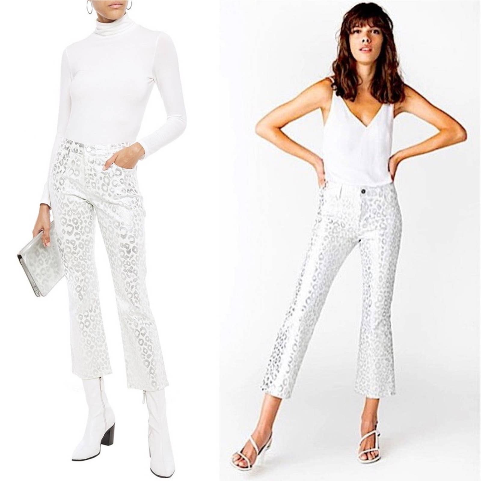 J BRAND Selena Metallic Leopard Print Corduroy Bootcut Pants