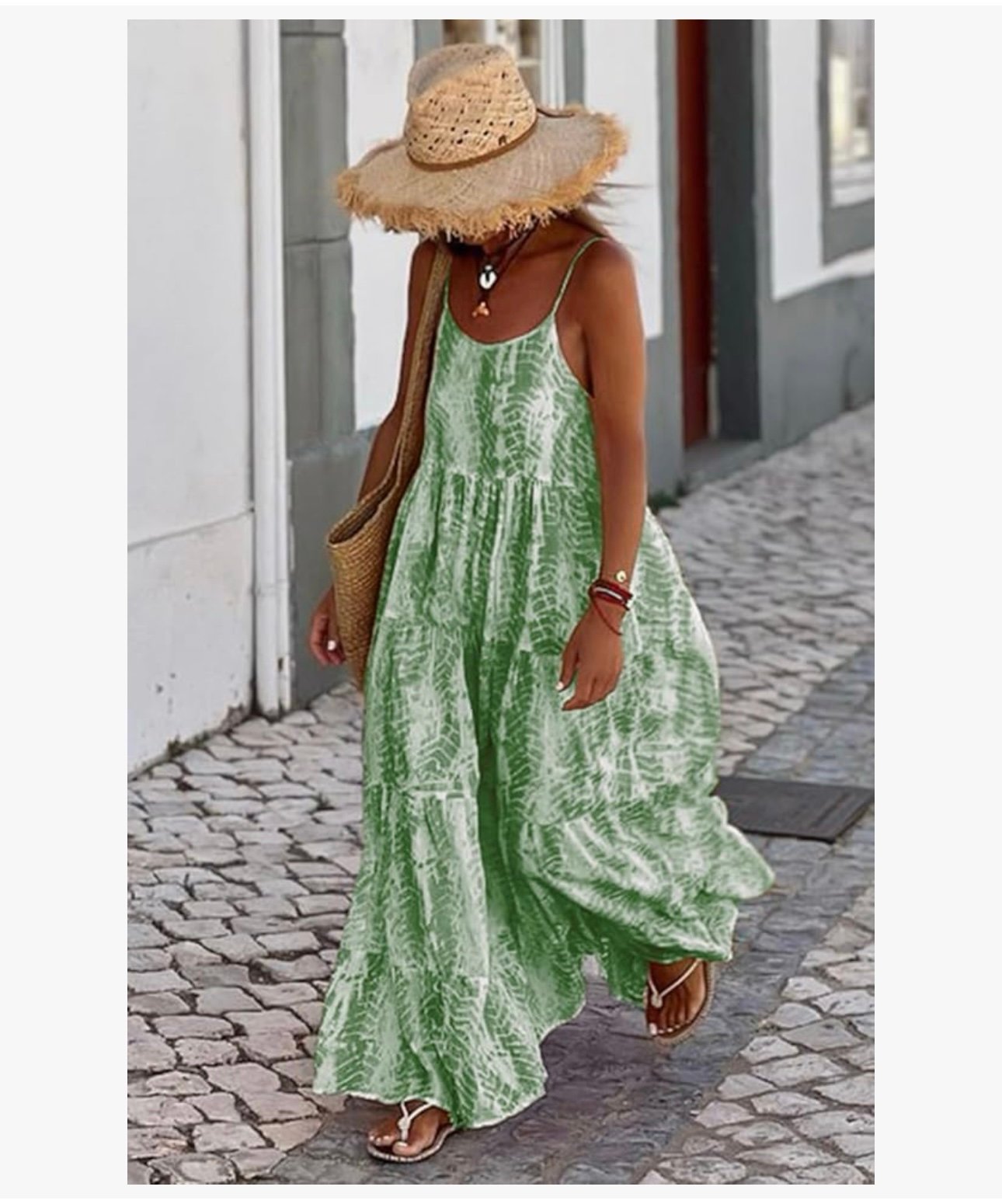Spaghetti Strap Scoop Neck Floral Sundress With Pockets