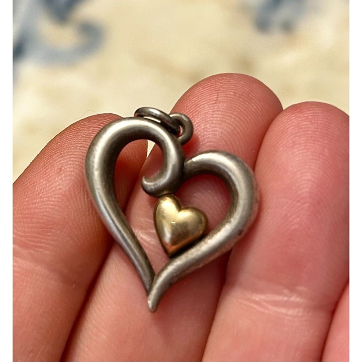 James Avery Joy of my Heart Sterling silver 14k gold Heart Pendant