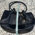 Michael Kors Womens Leather Ring Handle Hobo Handbag Black