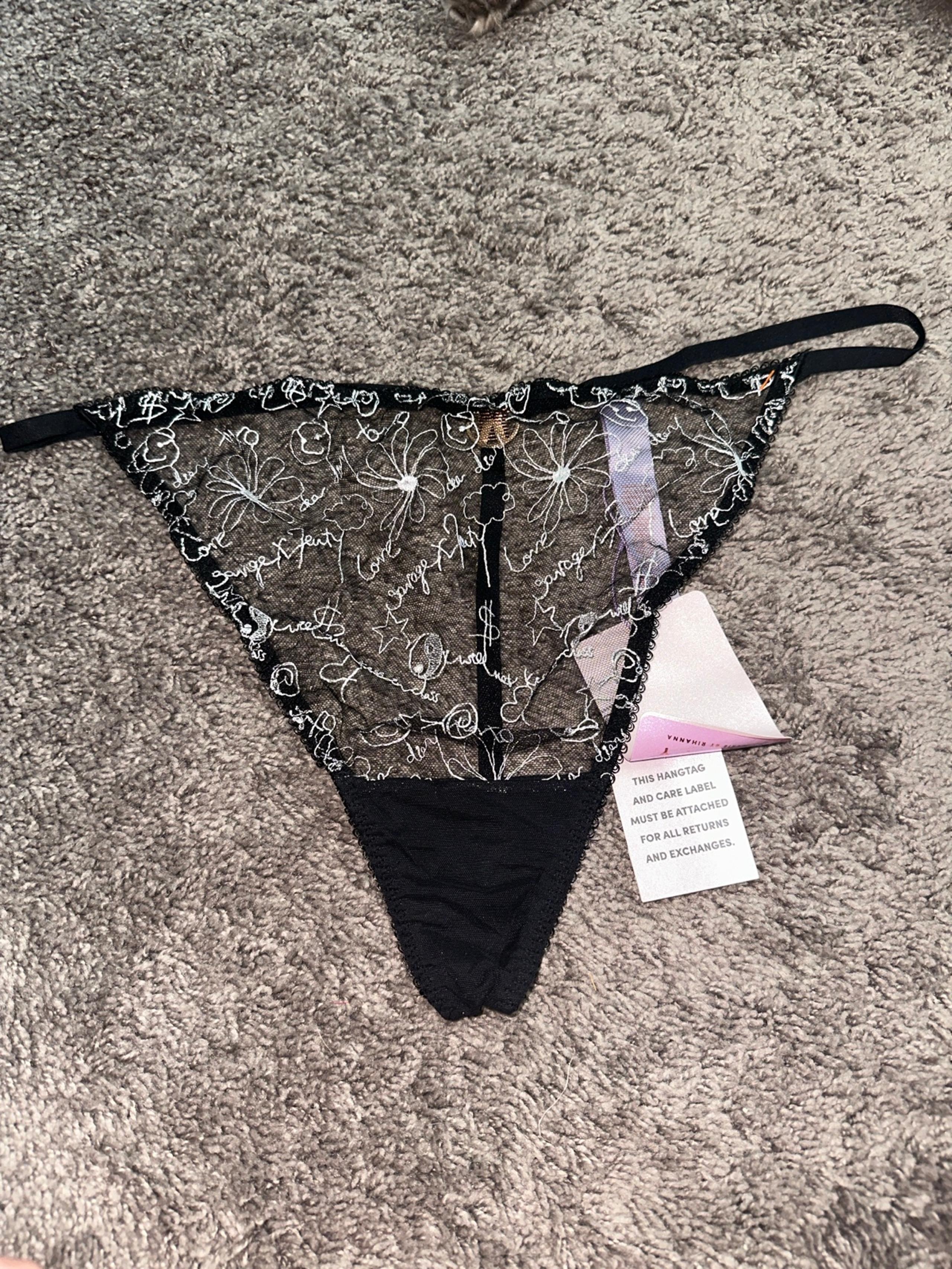Savage X Fenty black thong underwear