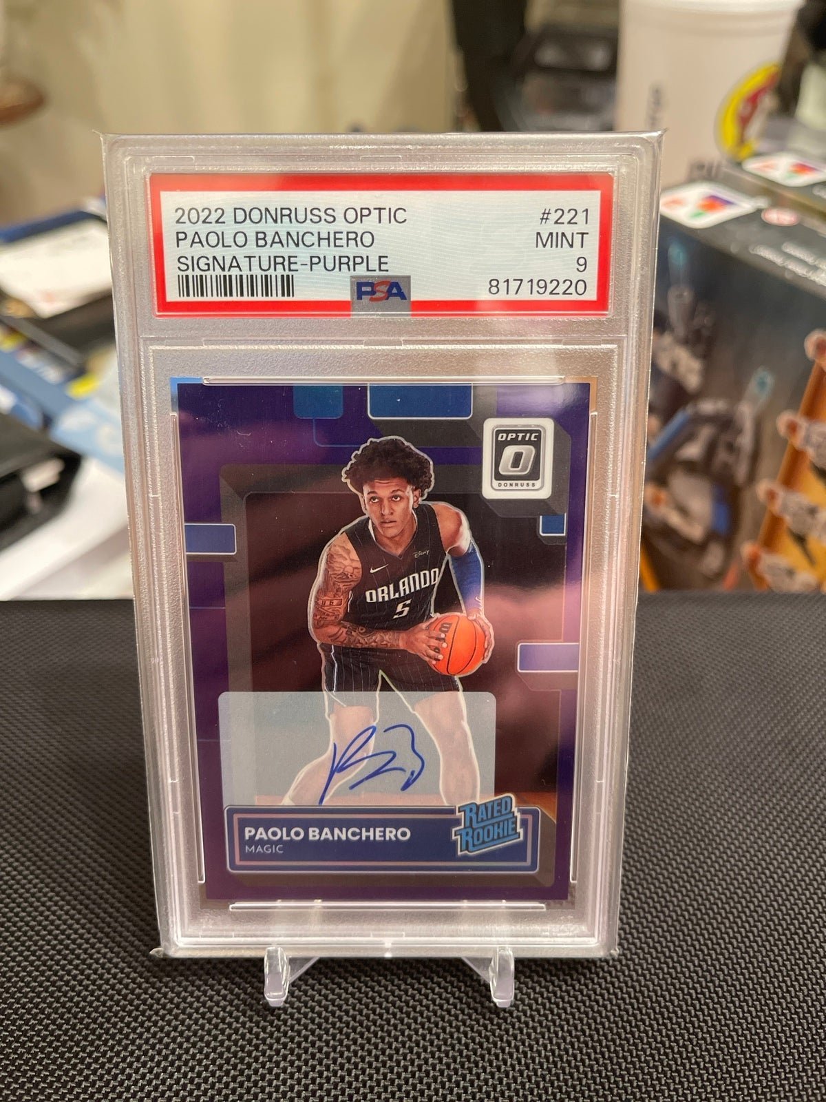 2022 Donruss Optic Paolo Banchero Purple auto PSA 9 Pop 2