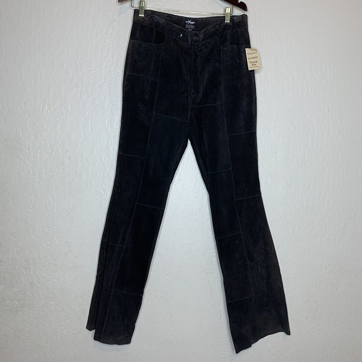 Vintage Maxima Wilson's Brown Suede High Waist Flared Pants Womens Size 12 NWTs