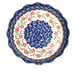 Floral Design Polish Pottery hand crafted and painted scalloped edged pie plate