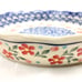 Floral Design Polish Pottery hand crafted and painted scalloped edged pie plate