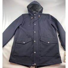 Levi's Men's Navy Blue Oversize Rubberized Rain Parka Jacket Full Zip NWT Large
