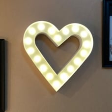 12 Inch Lighted Heart Marquee Light - Large Marquee Hearts With Timer