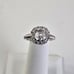 14K Gold Assher Cut Solitaire Halo Ring