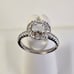 14K Gold Assher Cut Solitaire Halo Ring