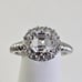 14K Gold Assher Cut Solitaire Halo Ring