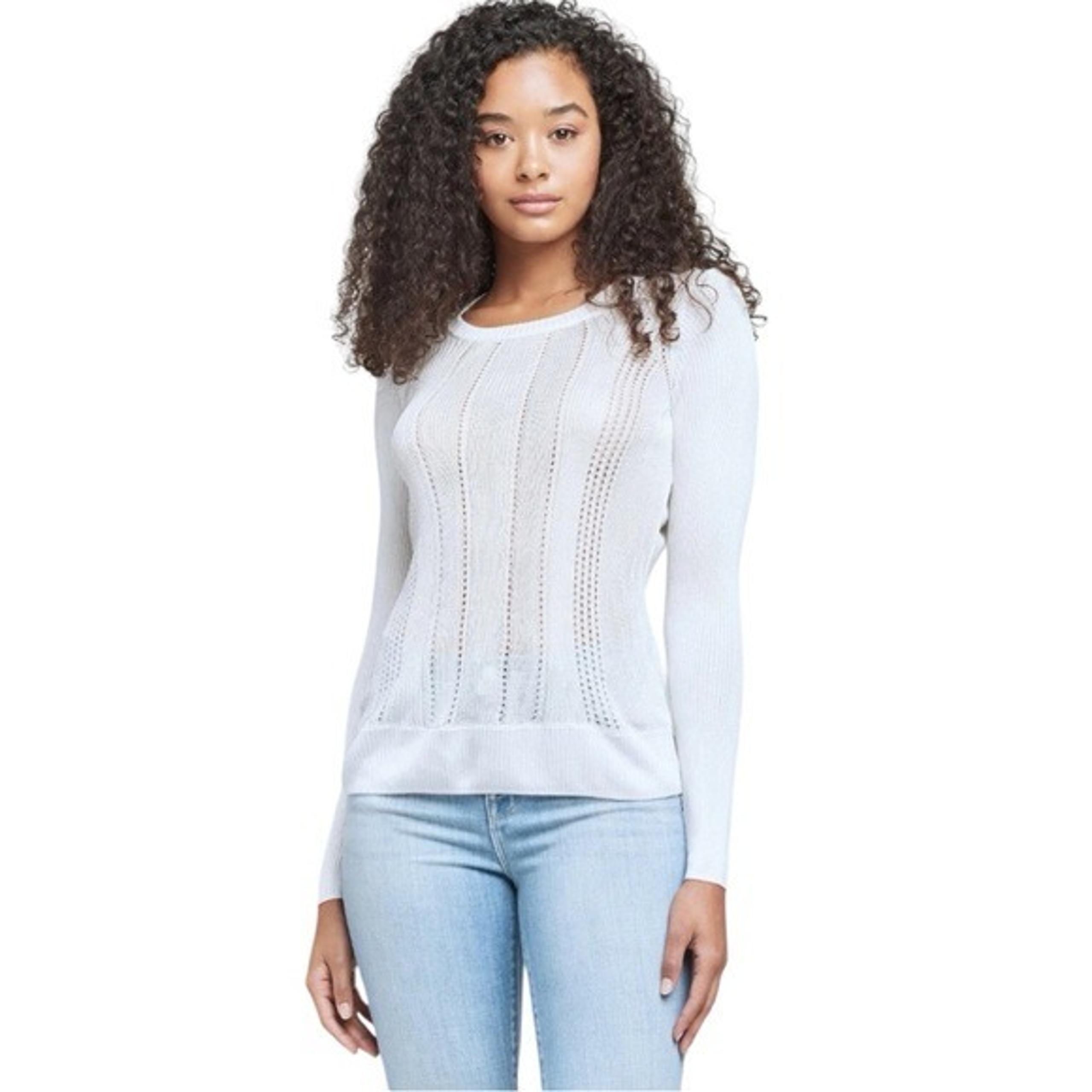 L'AGENCE Women's 'WHITLEY' Ivory CREWNECK KNIT SWEATER Size Small