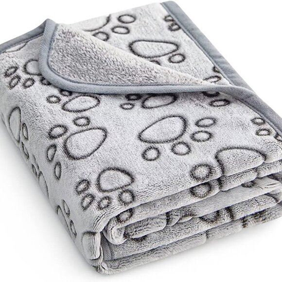 NEW Soft Dog Blanket Washable, 40 x32 Dog Gifts (Grey)